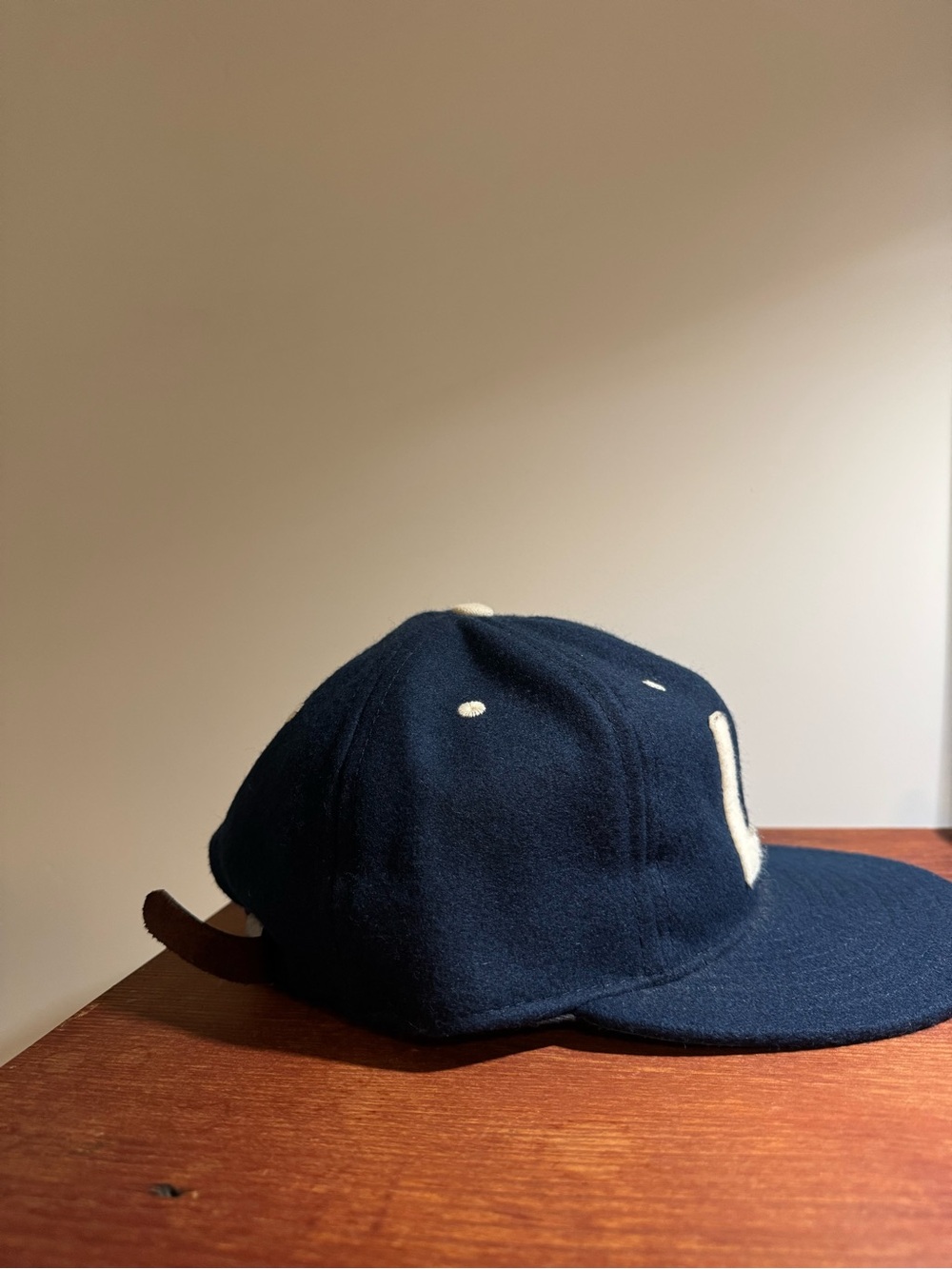 Navy Blue 'LA' Wool Baseball Cap - Picture 4 of 6